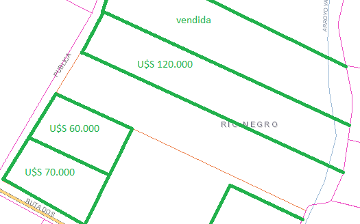 Chacras en Ruta 2 y Arroyo Yaguareté